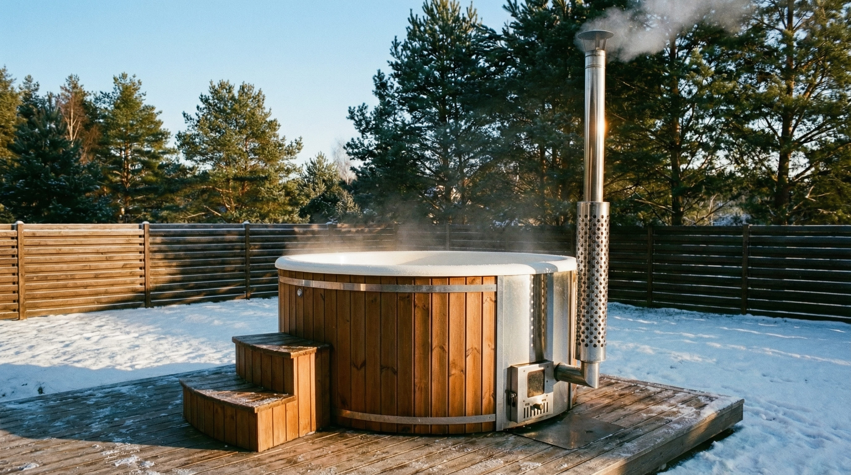 Kubilas žiemą su garu